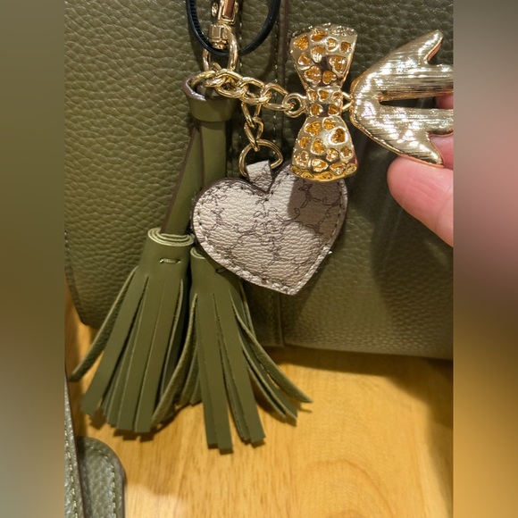 Nanette Lepore Dark Olive Jax Satchel Crossbody Bag W/Bag Charms NWT - Picture 5 of 16